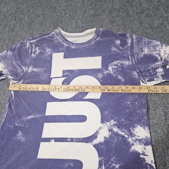 Y2K Nike Just Do It Tshirt Large Big Print Purple Marble Tie Dye Retro Athletic - Picture 5 of 6